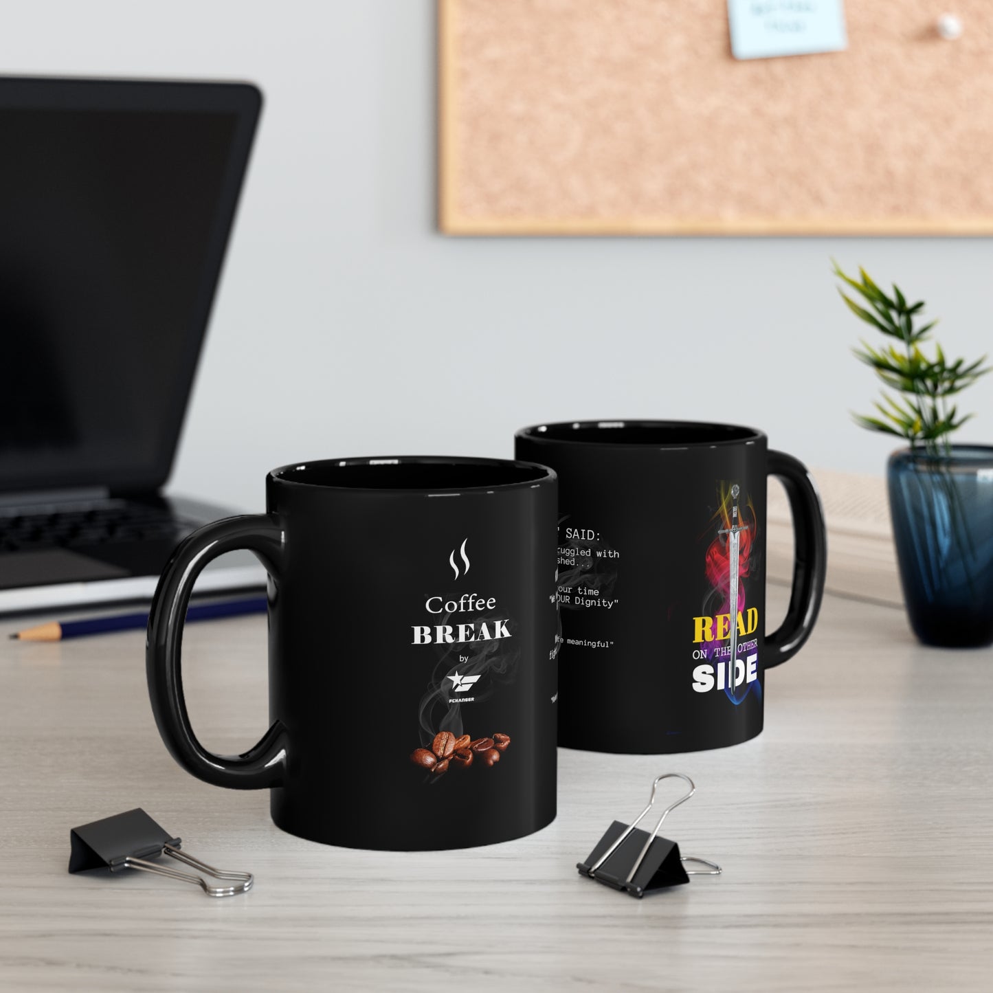 Coffee Break 003 (Black Coffee Mug 11oz) - by FCHANGER KNIGHT