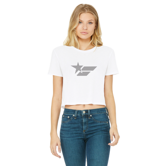 Classic Women's Cropped Raw Edge T-Shirt (by FChanger Style)