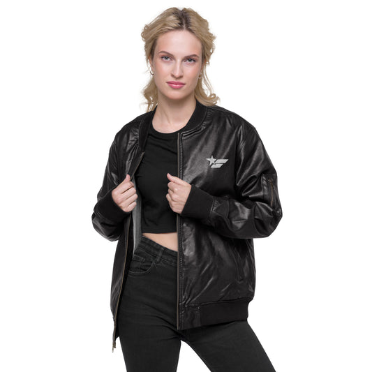 Leather Bomber Jacket [ by FChanger Style]